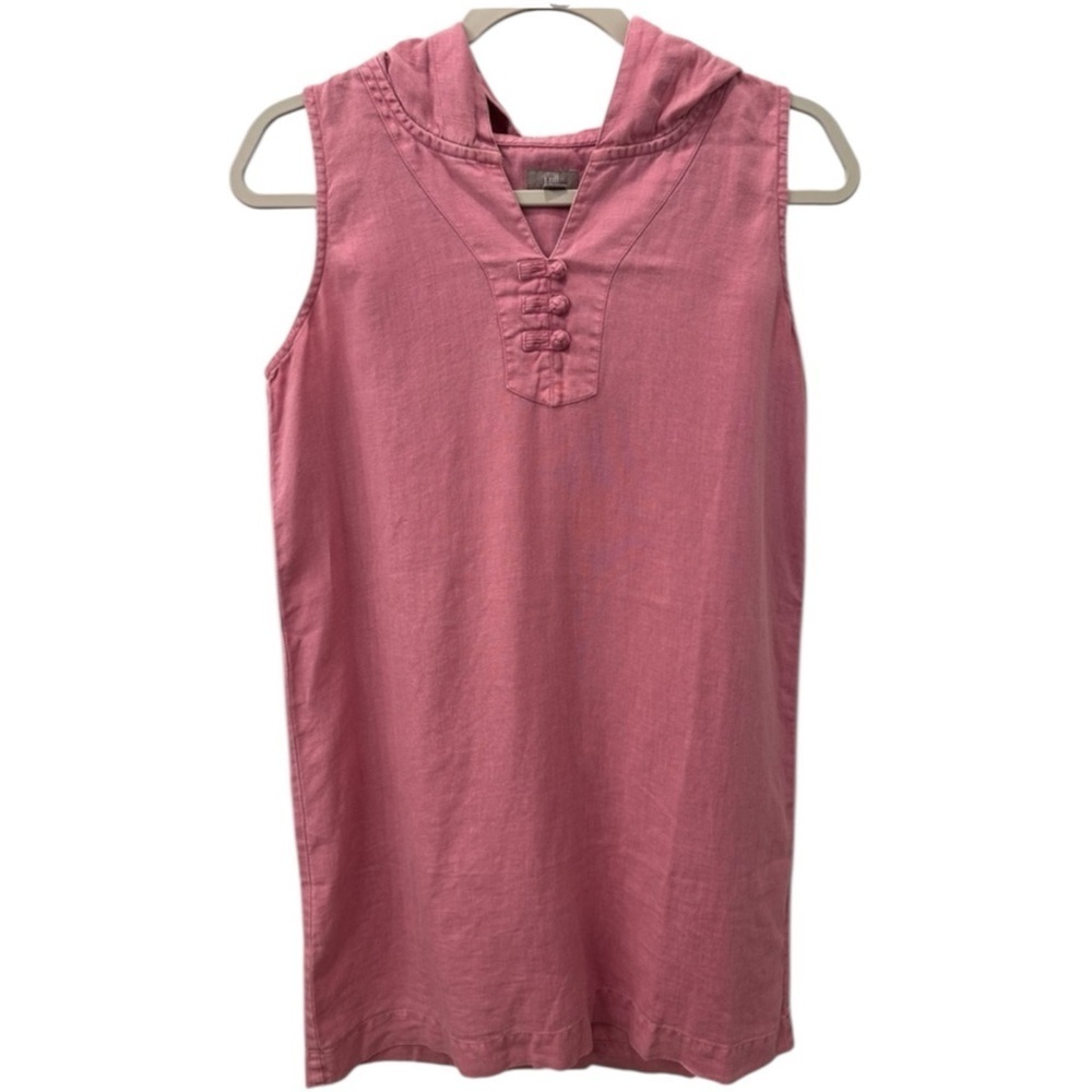 J.Jill Linen Shift Dress with hoody Dusty Pink Small